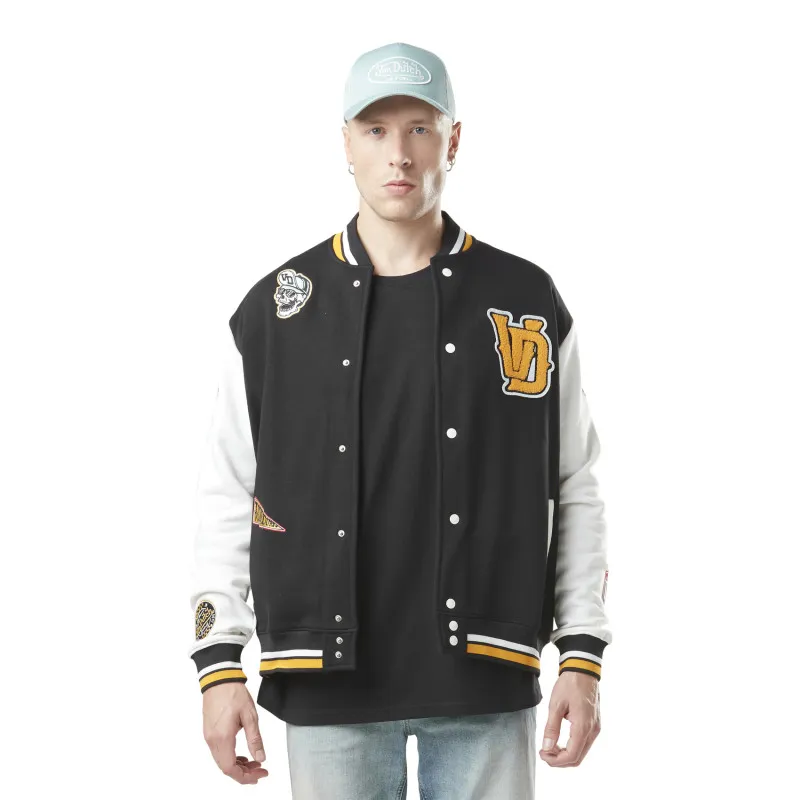 Blouson Teddy coupe Droite Hiver Noir Varsity | Homme - Vondutch