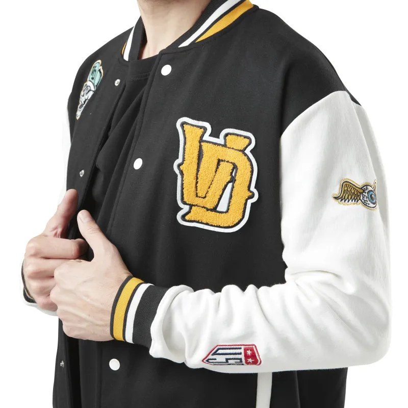 Blouson Teddy coupe Droite Hiver Noir Varsity | Homme - Vondutch